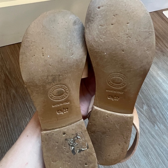 Cocobelle Tan Leather Flat Sandals Size 6.5 Made in Italy - Picture 7 of 8